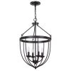 Grafton 4-Light Matte Black Metal Chandelier by CAL Lighting