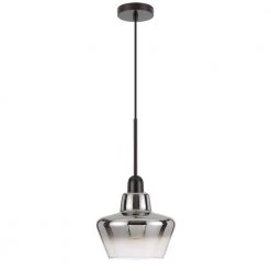 Brockton 1-Light Matte Black Metal and Glass Pendant by CAL Lighting