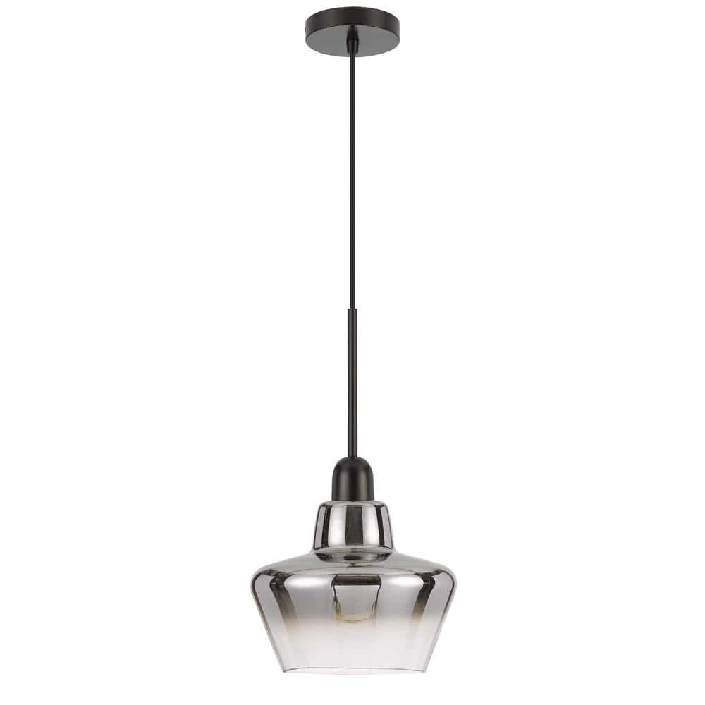 Brockton 1-Light Matte Black Metal and Glass Pendant by CAL Lighting