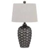 25 in. Metallic Silver Resin Table Lamp with Hardback Taper Shade by CAL Lighting