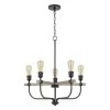 Sion 29.5 in. H 5-Light Natural Wood/Iron Metal Chandelier by CAL Lighting