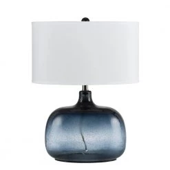 24.25 in. Ocean Blue Glass Table Lamp with Shade by CAL Lighting
