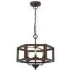 Renton 3-Light Oak Color Rubber Wood Chandelier by CAL Lighting