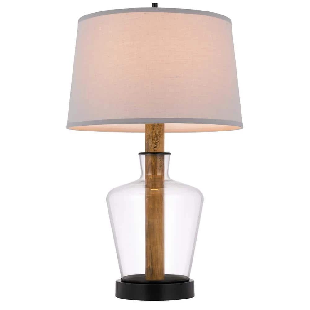 30 in. Glass Table Lamp with Oak Inner Stem by CAL Lighting - Image 2