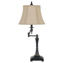 31 in. Oil Rubbed Bronze Metal Swing-Arm Table Lamp by CAL Lighting