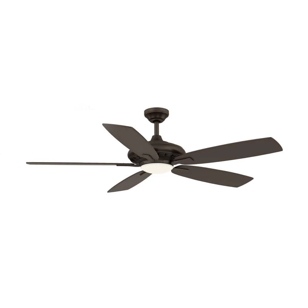 Laskintown 52 in LED Indoor Oil Rubbed Bronze Finish Ceiling Fan with Remote by MINKA-AIRE