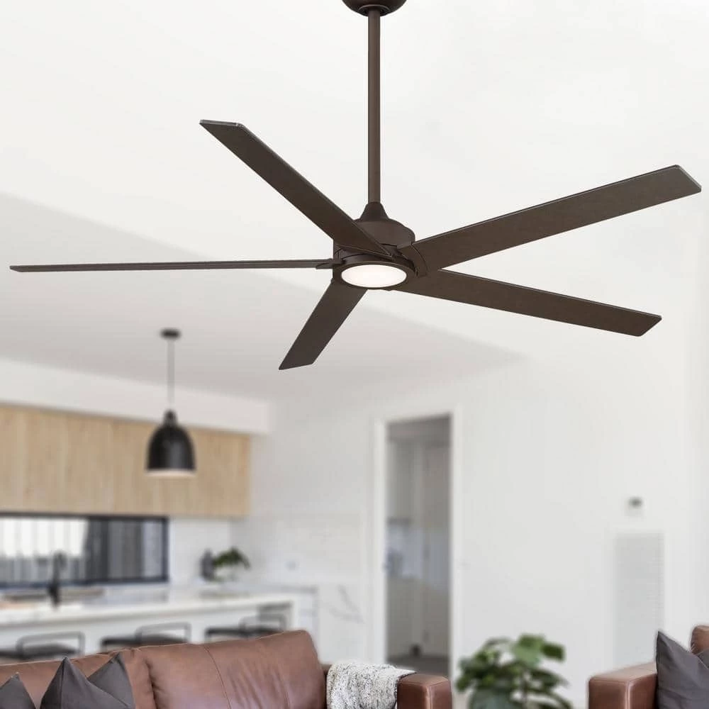 Woodhaven 60 in. LED Indoor Oil Rubbed Bronze Ceiling Fan with Remote by MINKA-AIRE - Image 3