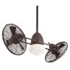 Gyro Wet 42 in. LED Indoor/Outdoor Oil Rubbed Bronze Twin Turbo Ceiling Fan with Light and Wall Control by MINKA-AIRE