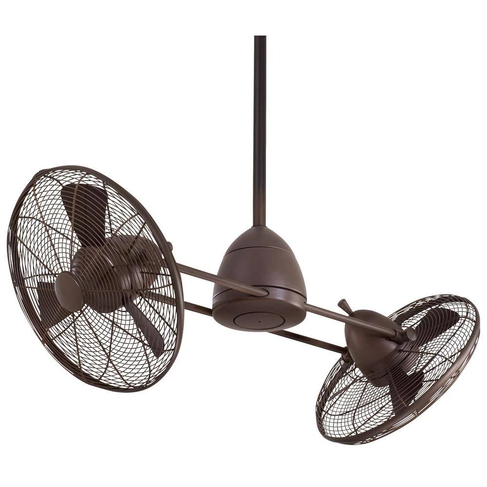 Gyro Wet 42 in. LED Indoor/Outdoor Oil Rubbed Bronze Twin Turbo Ceiling Fan with Light and Wall Control by MINKA-AIRE - Image 2