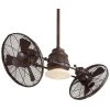 Vintage Gyro 42 in. LED Indoor Oil Rubbed Bronze Twin Turbo Ceiling Fan with Light and Wall Control by MINKA-AIRE