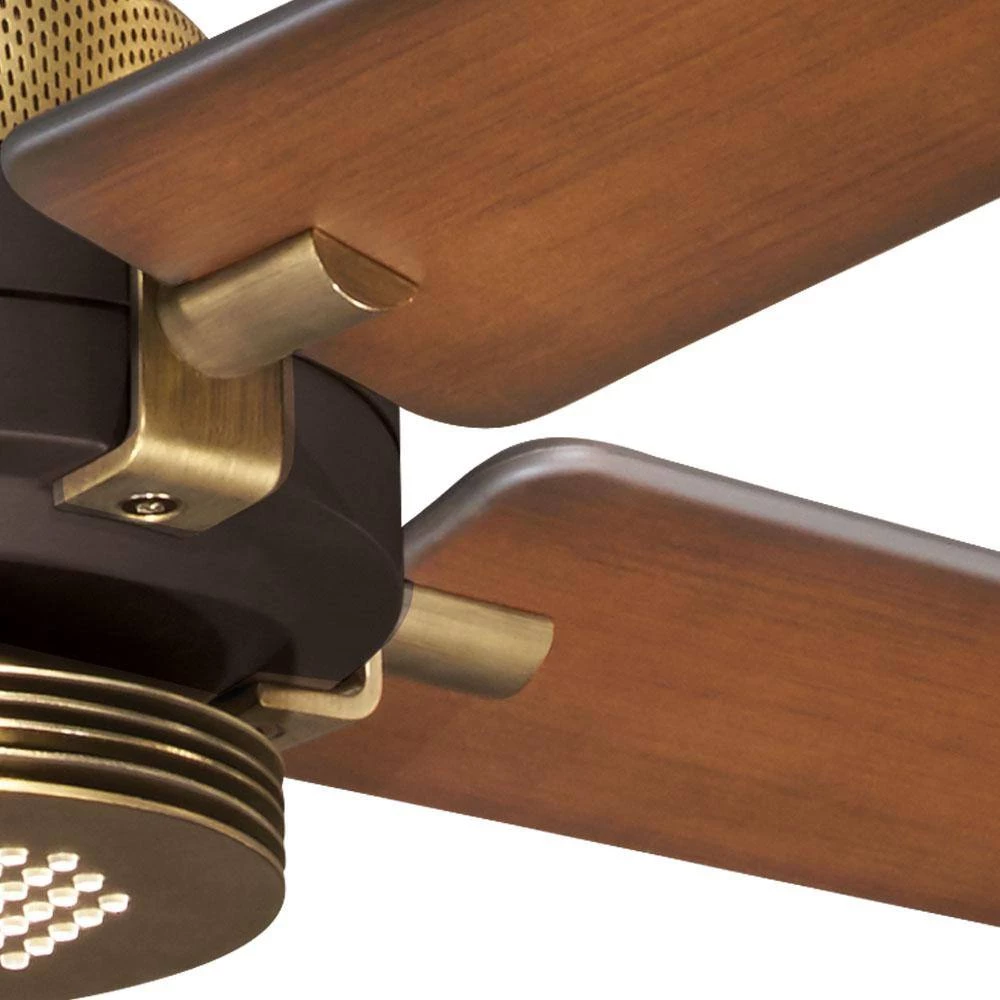 Spectre 60 in. Integrated LED Indoor Oil Rubbed Bronze with Antique Brass Ceiling Fan with Light with Remote Control by MINKA-AIRE - Image 2