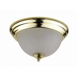 11.33 in. Dia 2-Light Polished Brass Flush Mount Ceiling Light by CAL Lighting