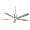 Clean 60 in. Integrated LED Indoor Polished Nickel Ceiling Fan with Light with Remote Control by MINKA-AIRE