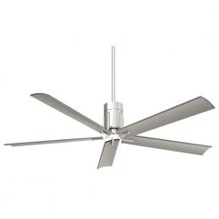 Clean 60 in. Integrated LED Indoor Polished Nickel Ceiling Fan with Light with Remote Control by MINKA-AIRE
