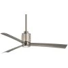 Gear 54 in. Integrated LED Indoor Polished Nickel with Brushed Steel Ceiling Fan with Light with Remote Control by MINKA-AIRE