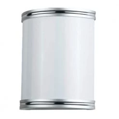 91/8 in. x 10-3/8 in. x 3-3/4 in. 18-Watt in Polished Steel PLC ULB Steel/Acrylic Wall Lamp by CAL Lighting