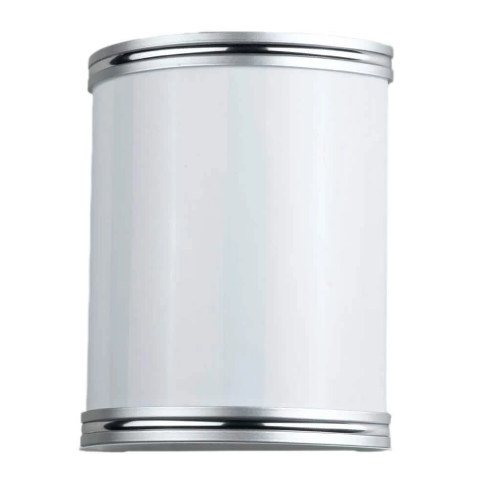 91/8 in. x 10-3/8 in. x 3-3/4 in. 18-Watt in Polished Steel PLC ULB Steel/Acrylic Wall Lamp by CAL Lighting