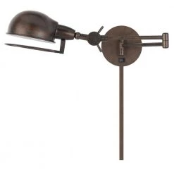 Linthal 5.25 in. H Rust Metal Swing Arm Wall Lamp by CAL Lighting