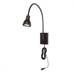 30.38 in. H 1-Light Rust Gooseneck Wall Sconce with LED Bulb by CAL Lighting