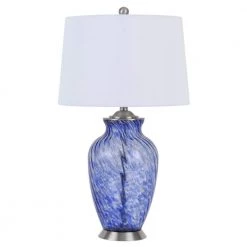 28 in. H Sky Blue Metal Table Lamp by CAL Lighting