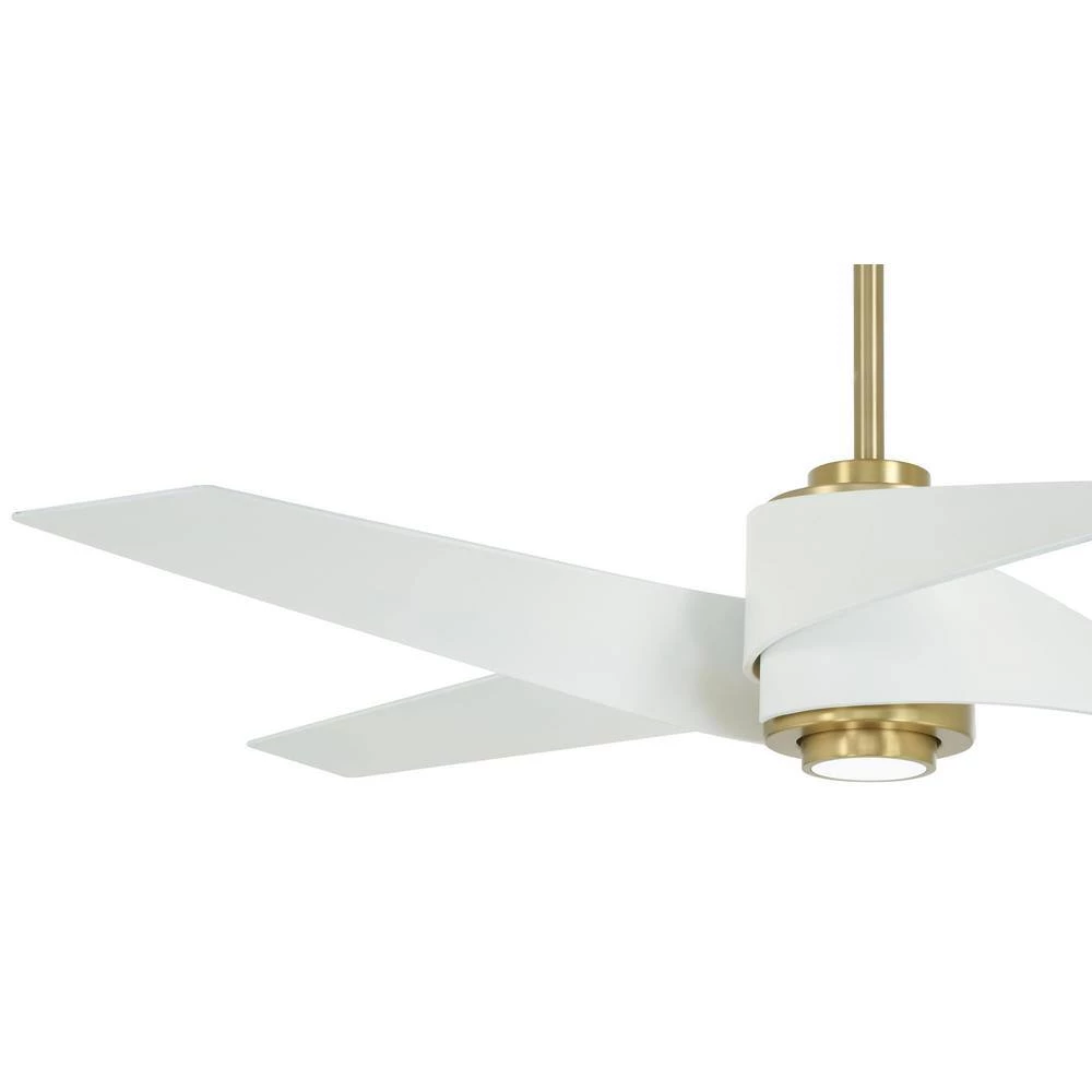 Artemis IV 64 in. Integrated LED Indoor Soft Brass and Flat White Ceiling Fan with Light and Remote Control by MINKA-AIRE - Image 7