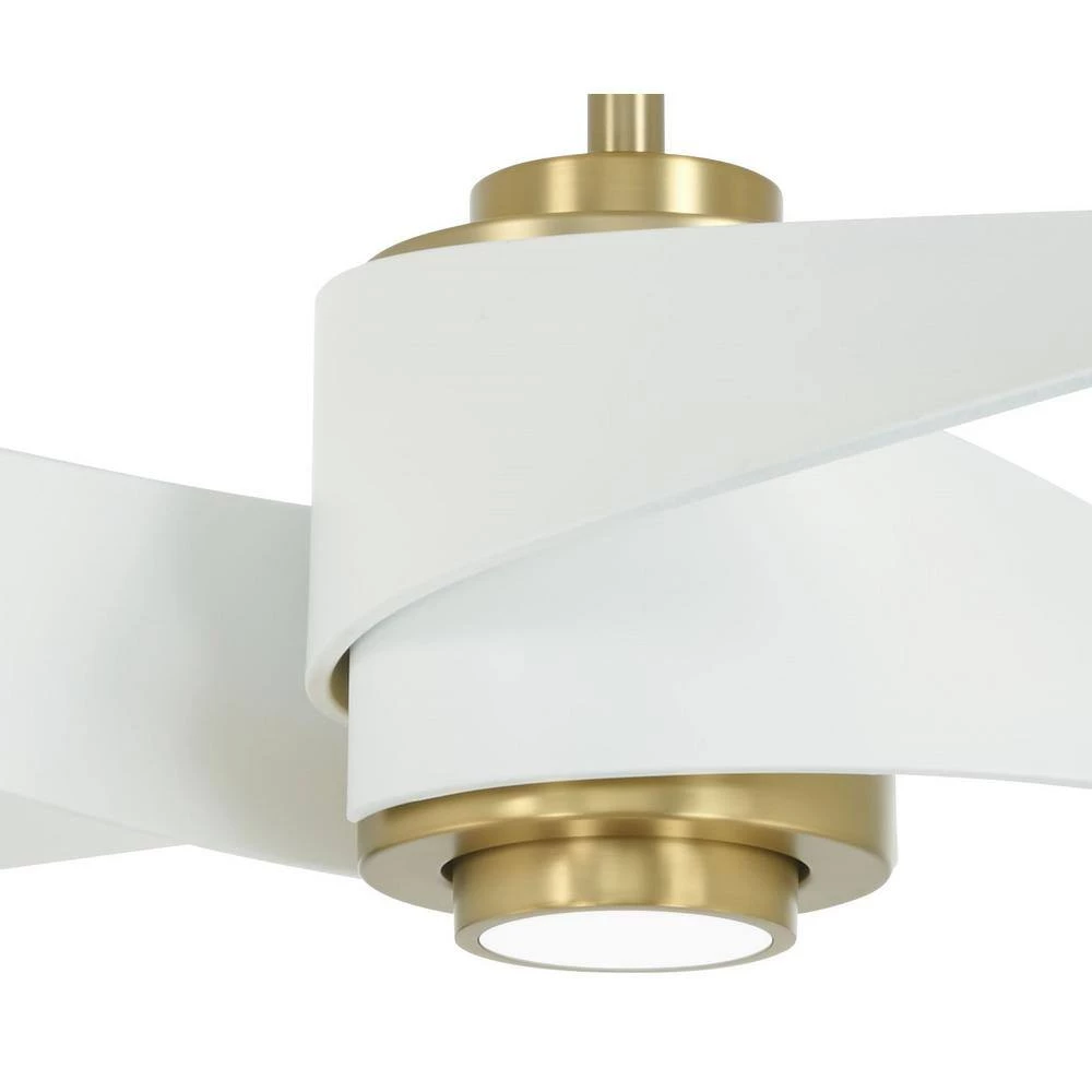 Artemis IV 64 in. Integrated LED Indoor Soft Brass and Flat White Ceiling Fan with Light and Remote Control by MINKA-AIRE - Image 5