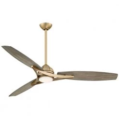 Molino 65 in. Integrated LED Indoor/Outdoor Soft Brass Smart Ceiling Fan with Light and Remote Control by MINKA-AIRE