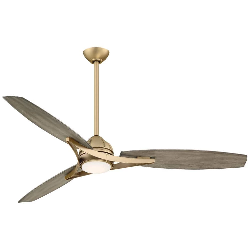Molino 65 in. Integrated LED Indoor/Outdoor Soft Brass Smart Ceiling Fan with Light and Remote Control by MINKA-AIRE