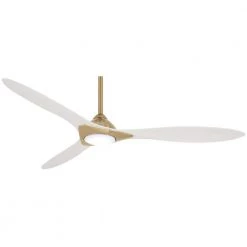 Sleek 60 in. LED Indoor Soft Brass Smart Ceiling Fan with Remote Control by MINKA-AIRE