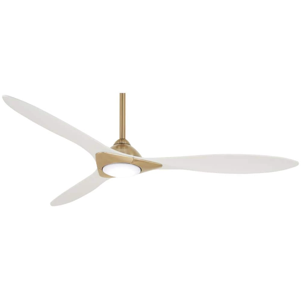 Sleek 60 in. LED Indoor Soft Brass Smart Ceiling Fan with Remote Control by MINKA-AIRE