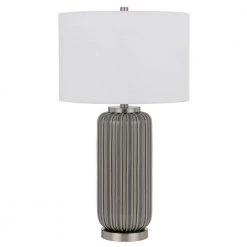 29 in. Taupe Ceramic Table Lamp with Drum Shade by CAL Lighting