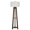 65 in. H Bilzen Walnut Wood Floor Lamp with Hardback Drum Shade by CAL Lighting