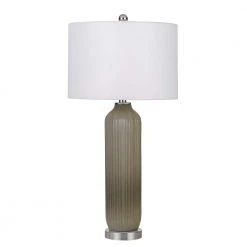 31 in. Warm Grey Indoor Table Lamp with Fabric Shade by CAL Lighting