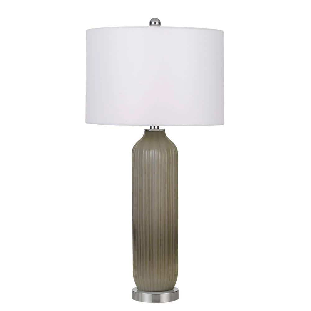 31 in. Warm Grey Indoor Table Lamp with Fabric Shade by CAL Lighting