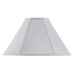 13 in. White Fabric Vertical Piped Basic Coolie Shade by CAL Lighting