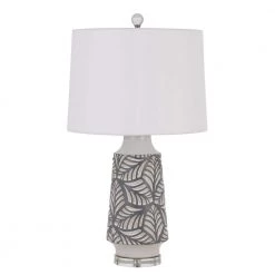 27 in. White Ceramic Indoor Table Lamp with Shade by CAL Lighting