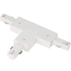 0.8 in. H White Single Circuit T-Shape Metal Track Lighting Connector with Left Polarity H-Type by CAL Lighting