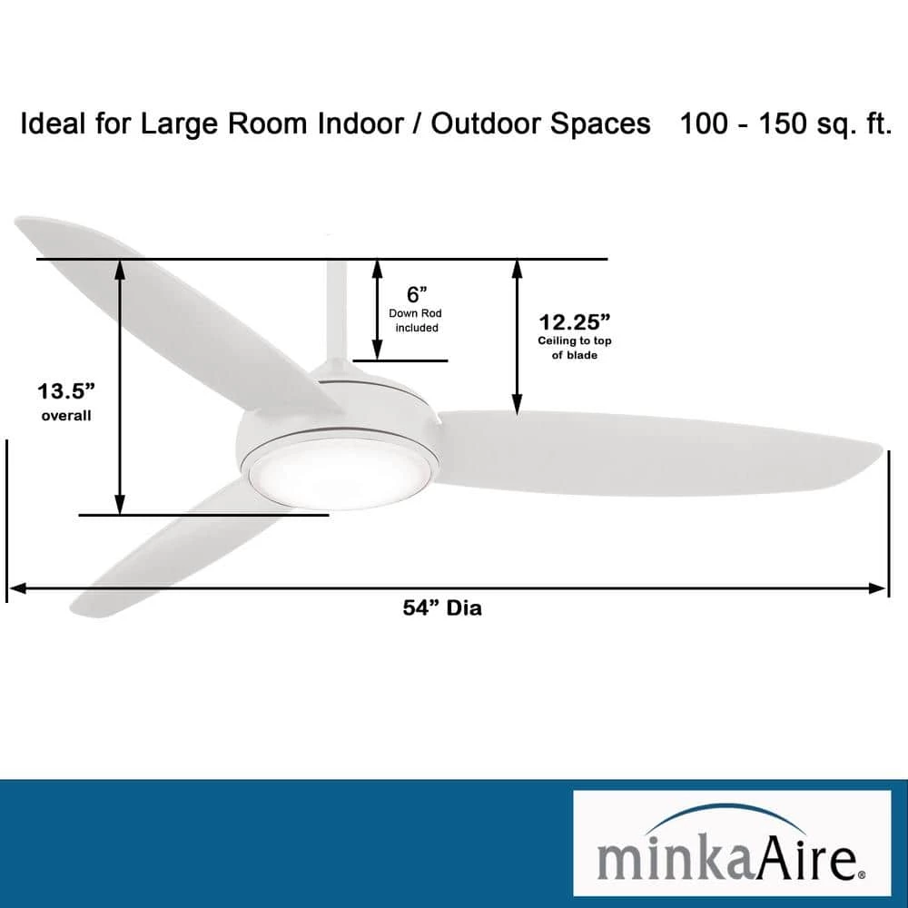 Concept IV 54 in. Integrated LED Indoor/Outdoor White Smart Ceiling Fan with Light and Remote Control by MINKA-AIRE - Image 7