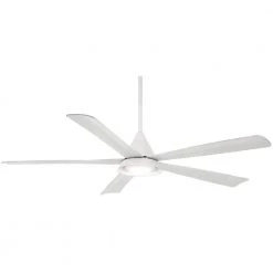 Cone 54 in. Integrated LED Indoor/Outdoor White Ceiling Fan with Light with Remote Control by MINKA-AIRE