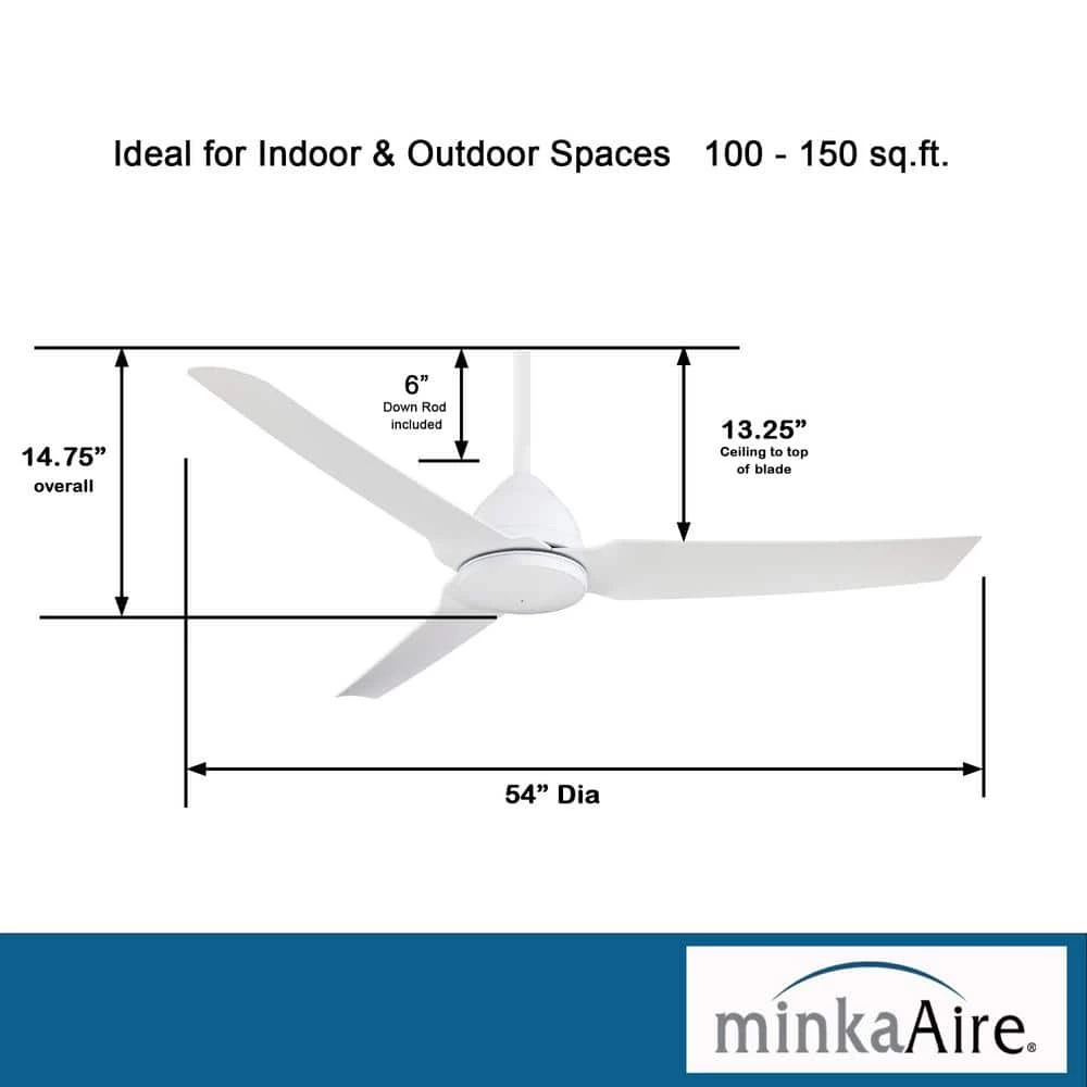 Java 54 in. Indoor/Outdoor White Ceiling Fan with Remote Control by MINKA-AIRE - Image 7