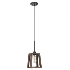 Biel 17 in. H Wood/Iron Metal and Wood Pendant by CAL Lighting